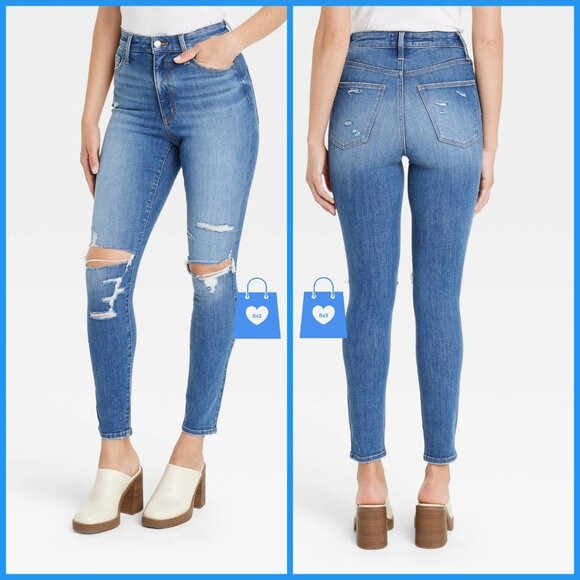 10 Short - Womens High-Rise Skinny Jeans - Universal Thread - Medium Wash - Picture 3 of 11